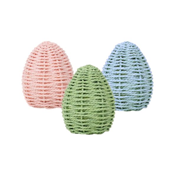 paper rope Easter egg, handmade Easter egg, eco-friendly Easter décor, recycled paper decoration, Easter egg gift idea, spring table centerpiece, Easter home decoration, sustainable Easter ornament, decorative egg for Easter, handicraft Easter decor