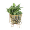Water Hyacinth Planter With Metal Leg Home Decoration